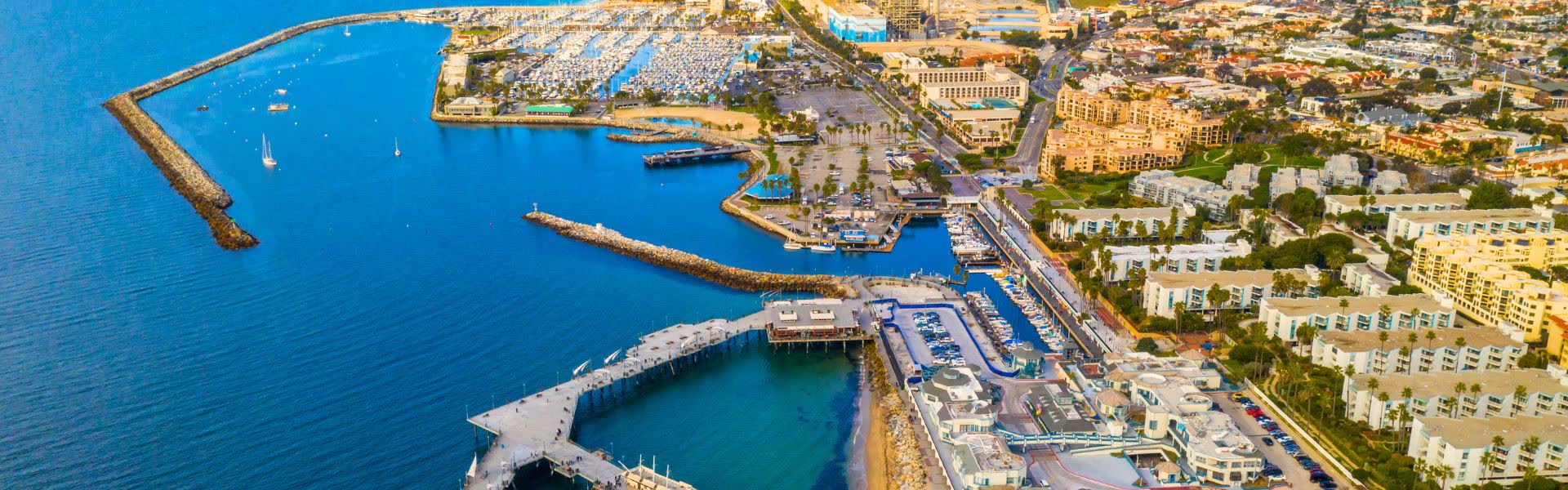 Aerial view of King Harbor and the Redondo Beach pier